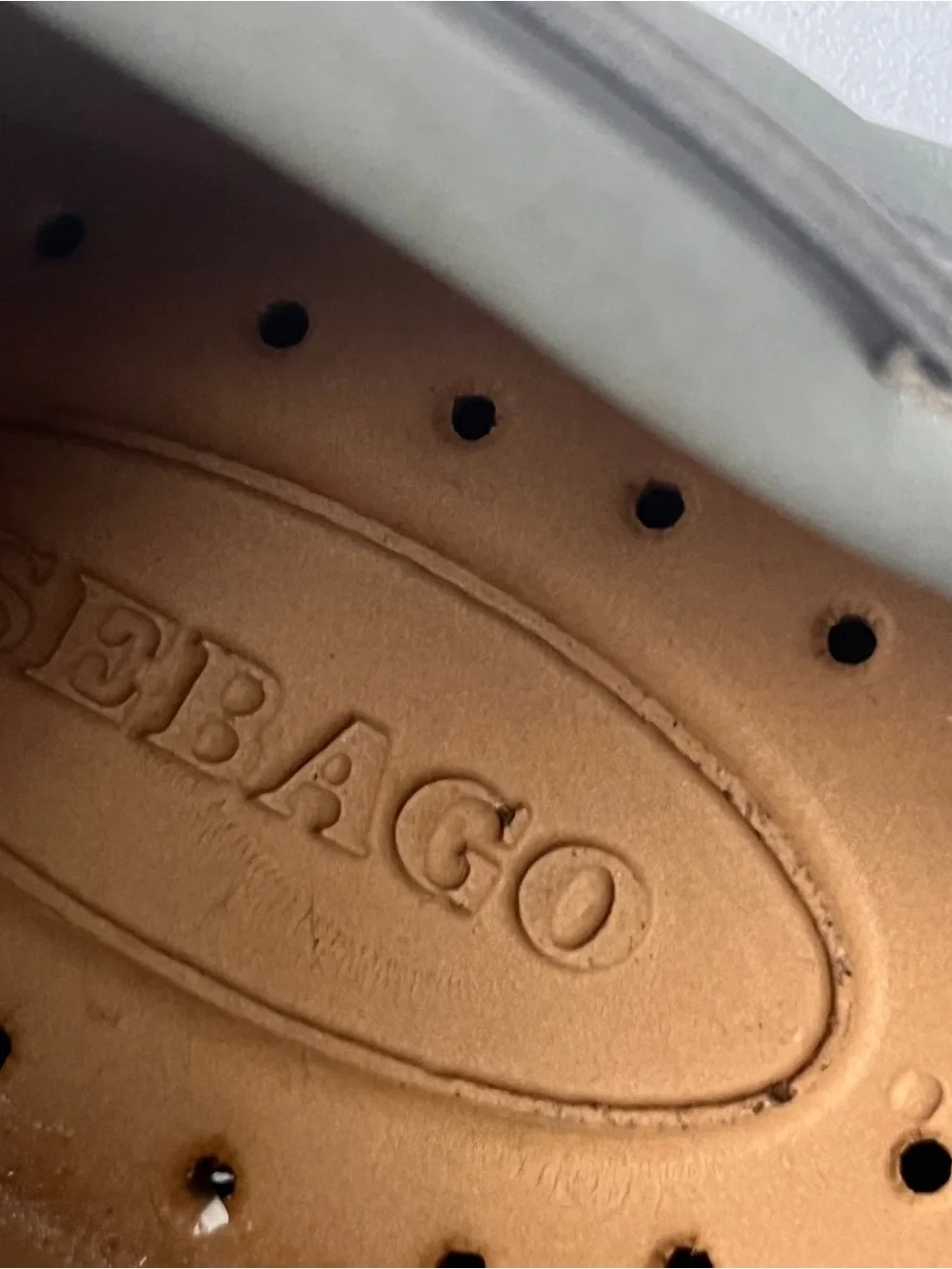 Sebago Dockside Boat Grey Leather Insole Shoe Togging Laces Size 8
